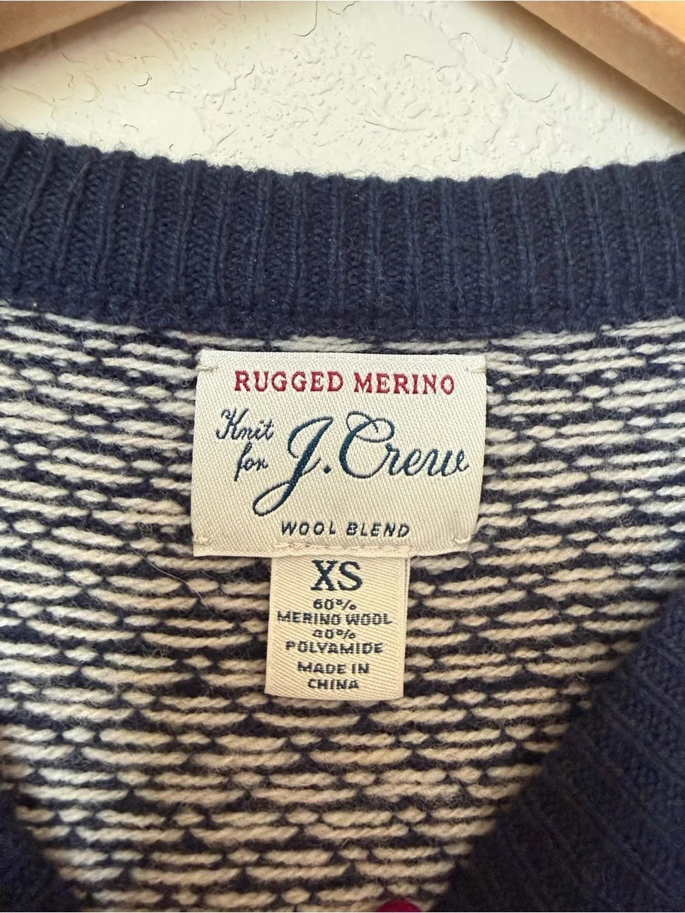 J. Crew Rugged merino wool-blend bird's-eye sweater size XS